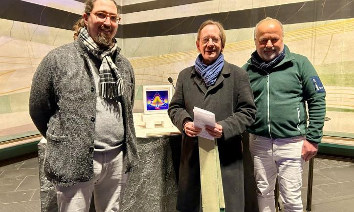 Sie gestalten das neue Gottesdienstformat in Konz: JProf. Dr. Samuel Acloque, Pfarrer Georg Dehn, Prof. Karl Ludwig Kreutz (von links).