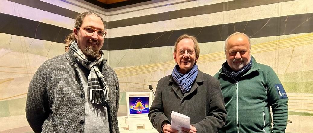 Sie gestalten das neue Gottesdienstformat in Konz: JProf. Dr. Samuel Acloque, Pfarrer Georg Dehn, Prof. Karl Ludwig Kreutz (von links).