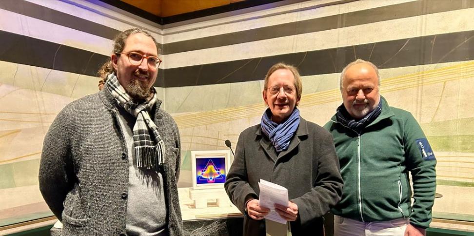 Sie gestalten das neue Gottesdienstformat in Konz: JProf. Dr. Samuel Acloque, Pfarrer Georg Dehn, Prof. Karl Ludwig Kreutz (von links).