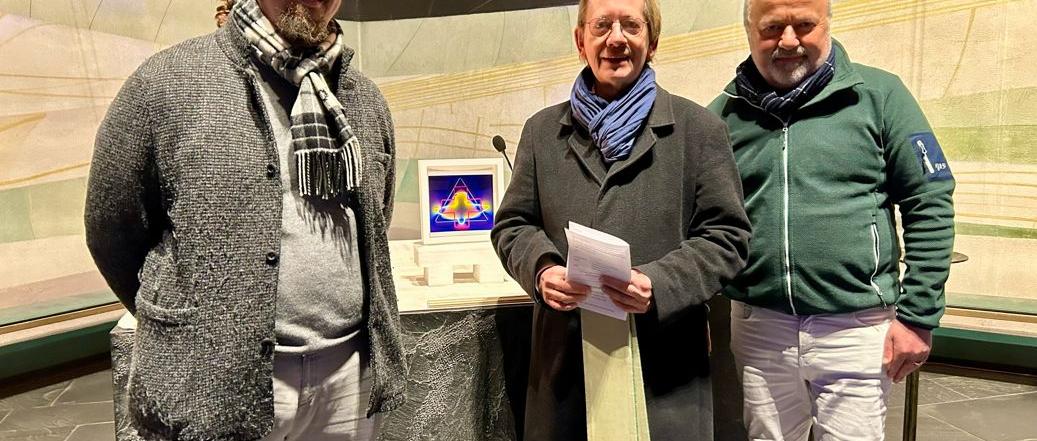 Sie gestalten das neue Gottesdienstformat in Konz: JProf. Dr. Samuel Acloque, Pfarrer Georg Dehn, Prof. Karl Ludwig Kreutz (von links).