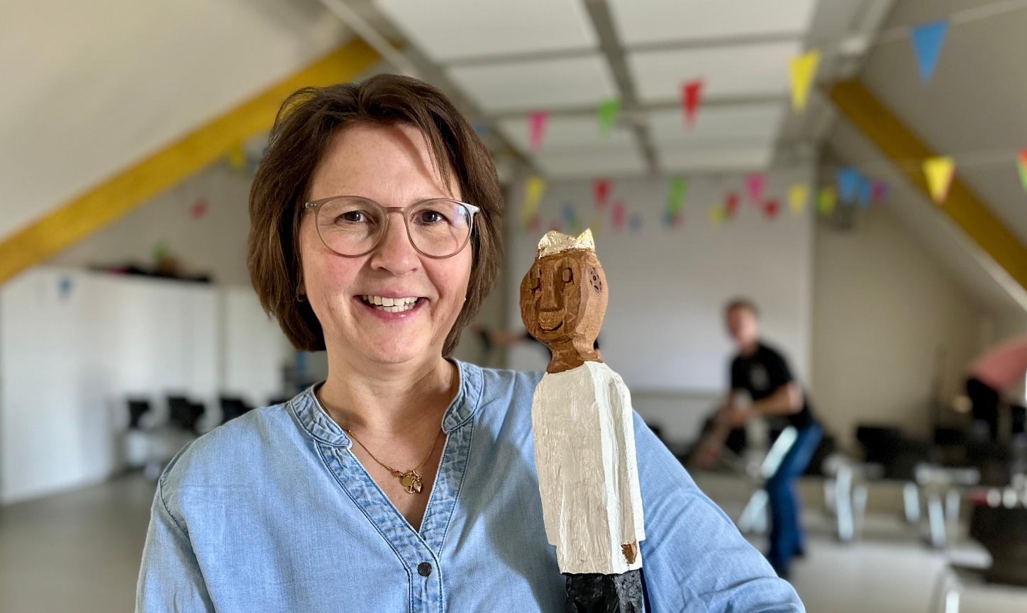 Susanne Wagner mit dem „Pilger der Hoffnung“.