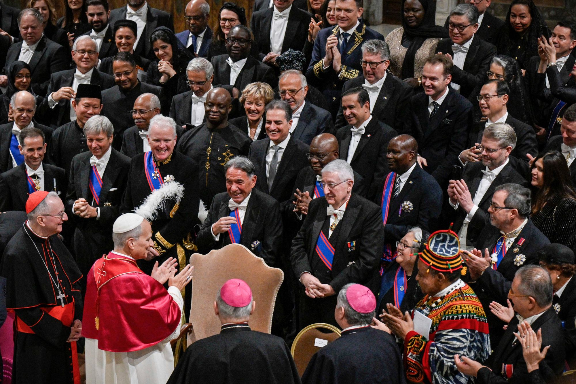 Papst Leo XIV. beim Neujahrsempfang mit beim Vatikan akkreditierte Diplomaten.