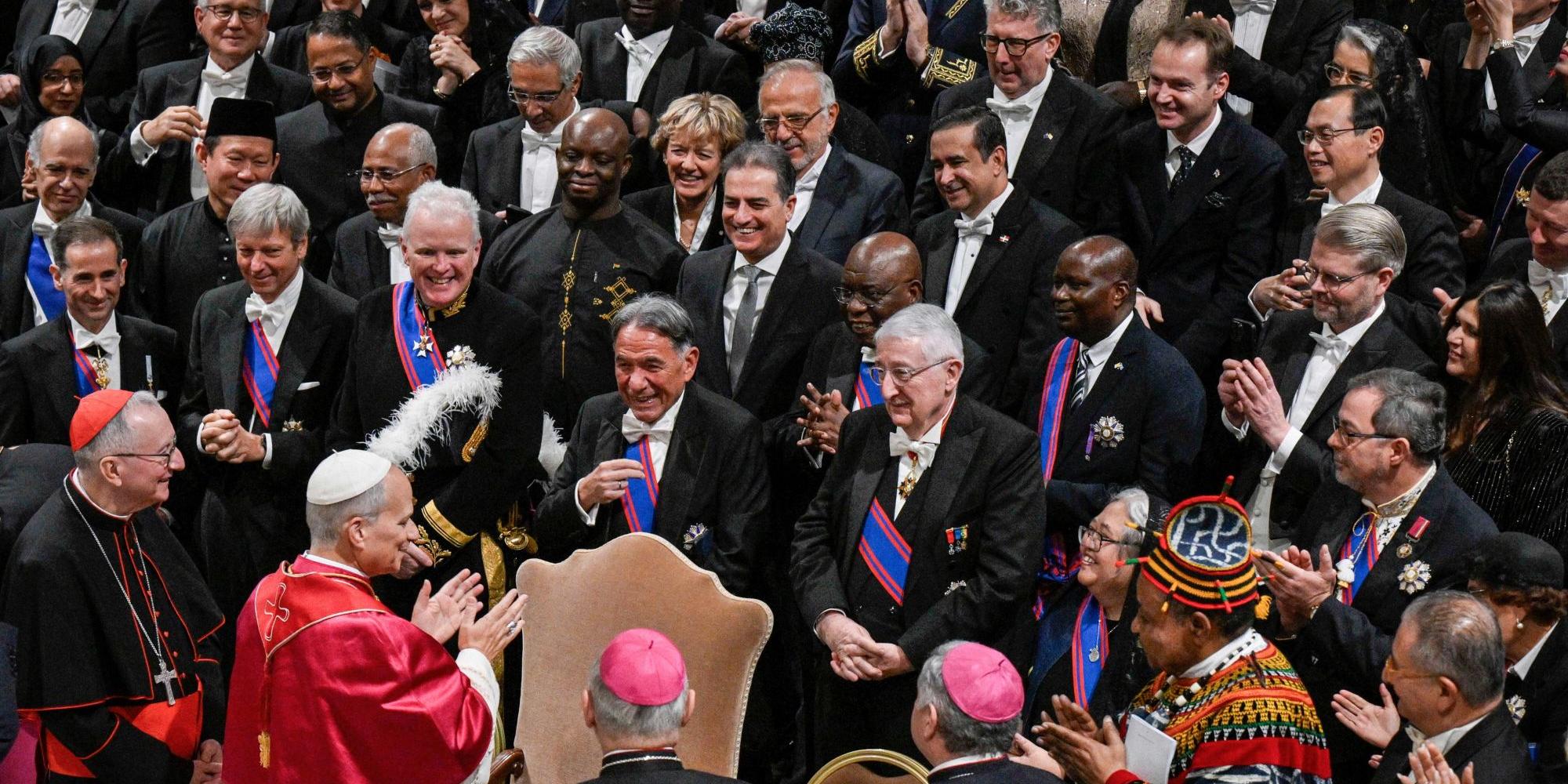 Papst Leo XIV. beim Neujahrsempfang mit beim Vatikan akkreditierte Diplomaten.