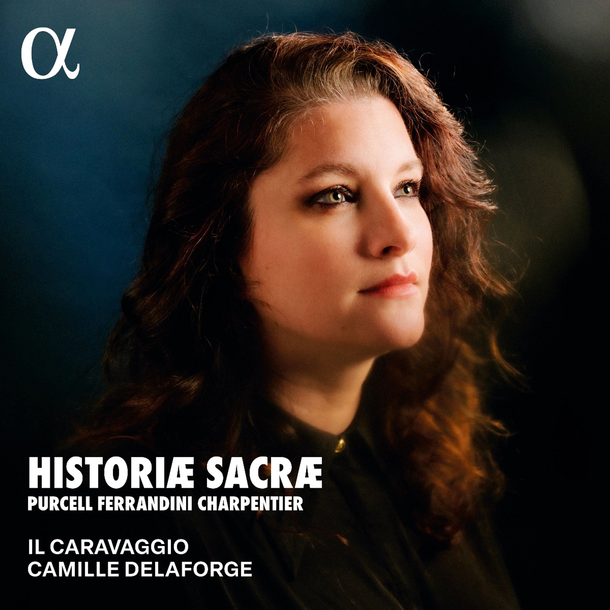 „Historiae Sacræ“, Werke von Purcell, Ferrandini, Charpentier; Hasler, Raï-Westphal, Jarrell, Vidal u.a., Il Caravaggio, Camille Delaforge (2026); Alpha CD 3701624512647. CD-Cover: Historiae Sacre