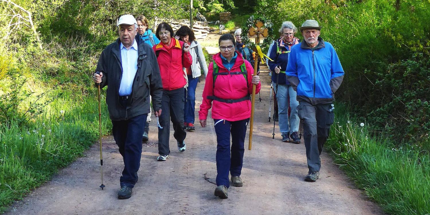 Pilgerinnen und Pilger aus Ulmen und Umgebung auf dem Weg zur 30. St.-Matthias-Wallfahrt nach Trier. (c) Wilfried Puth Pilgerinnen und Pilger aus Ulmen und Umgebung auf dem Weg zur 30. St.-Matthias-Wallfahrt nach Trier.