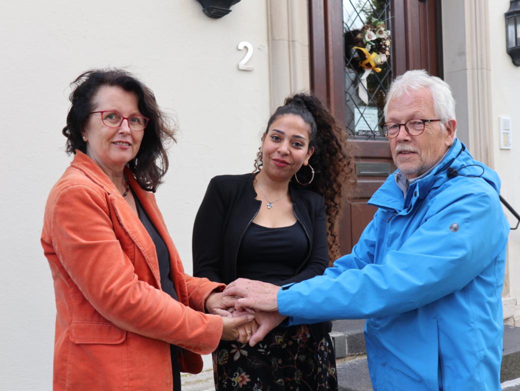 Pastoralreferentin Anna Werle, Sara B. und Johannes Krisinger.